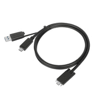 Câble USB-C (mâle) vers USB-C (mâle) 10Gbps à visser de 1M/3.3Ft avec attache USB-A (mâle)