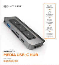 Hub média USB-C HyperDrive 6-en-1